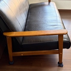 レザー調ソファ 2人掛けの画像