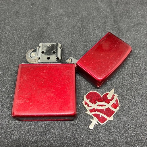 ZiPPOハート・アタック・エンプレム現状品、used品レアオイルライター！