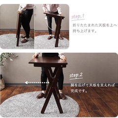 デスクセット デスク チェア セット 折りたたみ 木製 おしゃれ 完成品 天然木 北欧 机 椅の画像