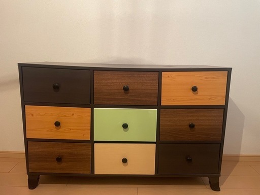 配色がかわいいタンス (NR) 茅野の収納家具の中古あげます・譲ります