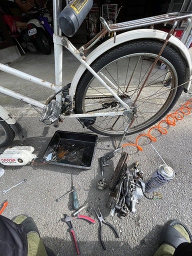 旧車、ホンダピープル、自転車バイク