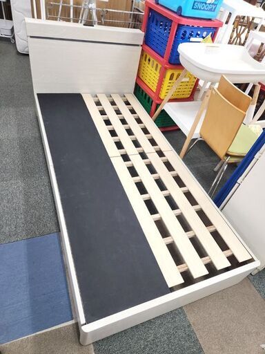 幅97cm シングルベッド マットレス付き スイートデコレーション ヘッドボード 収納引き出し付き ナチュラル系 札幌 北20条店