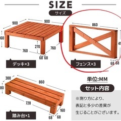 ウッドデッキ　フェンス3枚の画像
