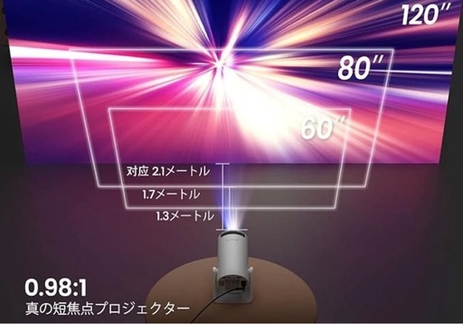 短焦点・調整スタンド　小型プロジェクター20000LM・4K 天井投影 Wi-Fi6 Bluetooth5.3 HiFiスピーカー