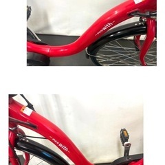 1年保証 新型　ヤマハ　パスウィズ　26インチ　大容量　赤色　電動アシスト自転車 g223の画像
