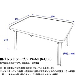 テーブル(折りたたみ可) の画像
