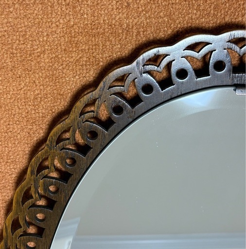 国産高級家具 レース細工ウォールミラー アンティーク調 鏡 (kao) 荻窪