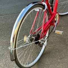 在庫無くなり次第販売終了※説明必ず読んで！【鹿児島県の方に】２７インチ・シティーサイクル・色褪せあり・
変速あり・オートライト・中古の画像