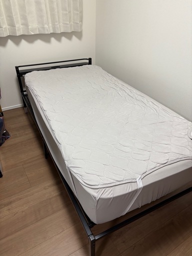 カバー付】シングルベッドN-sleep ラテックス マットレス フレーム