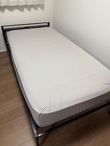 カバー付】シングルベッドN-sleep ラテックス マットレス フレーム