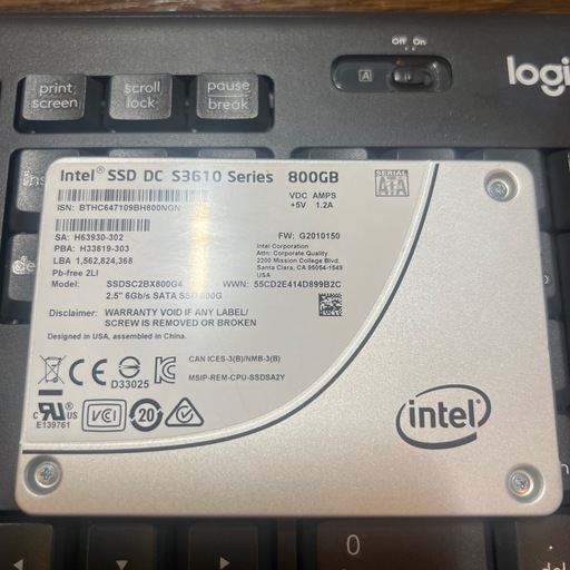 データセンターのSSD インテルDCモデル「S3610」