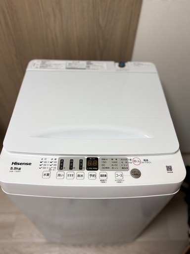 洗濯機 Hisense 5.5kg      2024製
