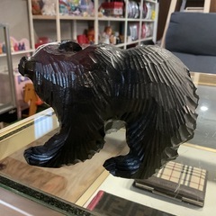 インテリア🌿置物✨熊木彫り小サイズくま美品の画像