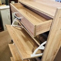 □シューズボックス 4段 フラップ式 ナチュラル Shoe Cabinet 4Tier Flap Type 下駄箱　ゲタ箱　げた箱　靴箱　くつ箱　シューズラック の画像