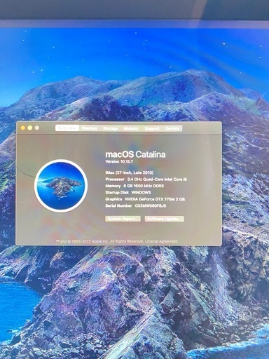 iMac 27インチ Late 2013 / Core i5 / 8GB  /1TB  Fusion d