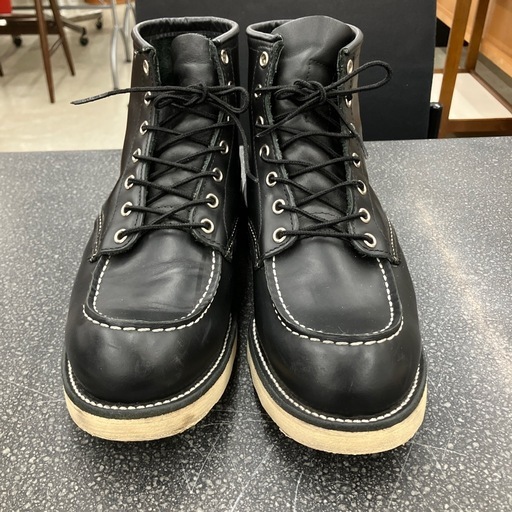 店2602-1306 REDWING モックトゥ ブラック サイズ10 Dワイズ 28cm キズ汚れ有り