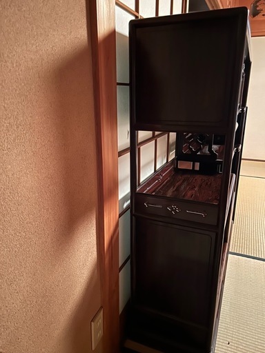 飾り棚 茶棚 和家具 昭和レトロ 違い棚 アンティーク レトロ (珪) 倉敷