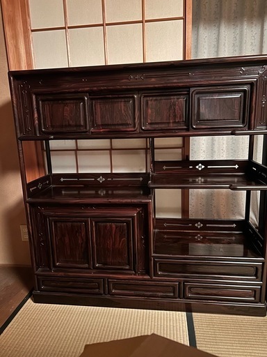 飾り棚 茶棚 和家具 昭和レトロ 違い棚 アンティーク レトロ (珪) 倉敷