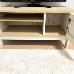 元値の半額以下🉐　テレビ台　　ローボード　　美品✨　幅80　ニトリ　ホワイト　ウッド　木目調の画像