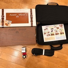 【ピアノ足台５段階調整可能】吉澤　アシストスツール　ブラウン&キャリングバッグの画像