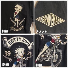 THE BRAVE-MAN ザブレイブマン ベティブープ 刺繍 Tシャツ メンズ Lサイズ アメカジの画像