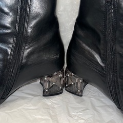 RANDA キルティングクリアヒールショートブーツ Mサイズの画像