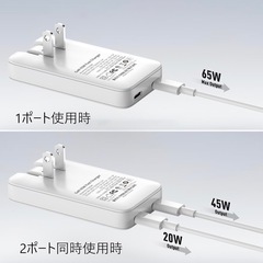 【新品】[極薄 14.5mm] 65W USB-C 急速充電器 2ポート Type-Cの画像