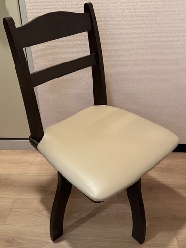 合成皮革回転ダイニングチェア２脚セット