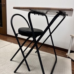 【2点セット】折りたたみ式 テーブル 椅子  楽々収納の画像