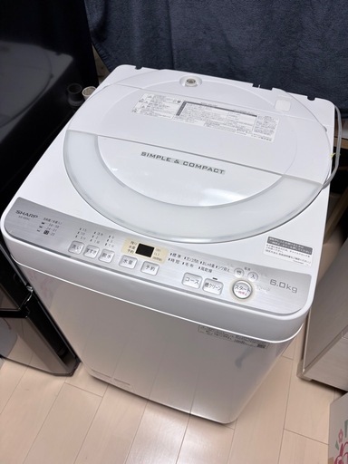 0円】洗濯機SHARP 6.0キロ (maho) 前原の生活家電《洗濯機》の中古