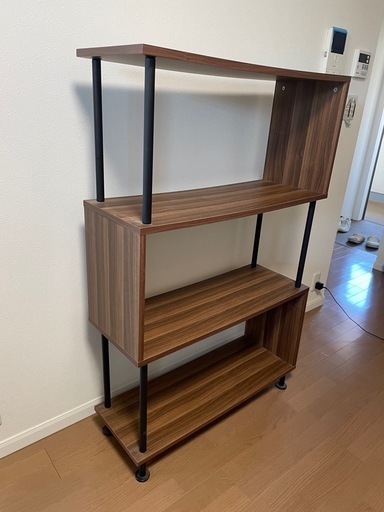 ブラウン 3段ラック (ssst) 大網の収納家具《棚、シェルフ》の中古