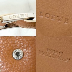 【美品】LOEWE ロエベ ベルトフラップ レザー コインケース ブラウンの画像