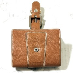 【美品】LOEWE ロエベ ベルトフラップ レザー コインケース ブラウンの画像