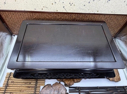 香炉台　古美術　唐木　高卓 状態良好◇高さ約20cm 時代物 ミニ唐木高卓 唐木香炉台花台 唐木四方高