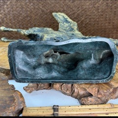 時代物 文化勲章受章者 北村西望 作 ブロンズ像 題名 彫刻 春駒に題す 春風 共箱 在銘 良品 馬 天馬 銅像 オブジェ 午 和骨董 和美術 古玩の画像