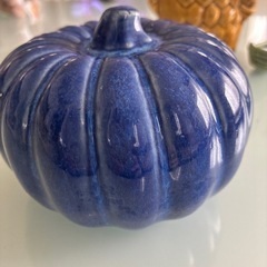 ふくろう、船、かぼちゃの陶器置物 和風の画像