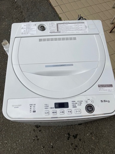SHARP 全自動洗濯機 5.5kg ステンレス槽 ホワイト系 ES-GE5F-W   リサイクルショップ宮崎屋　住吉店26.2.24