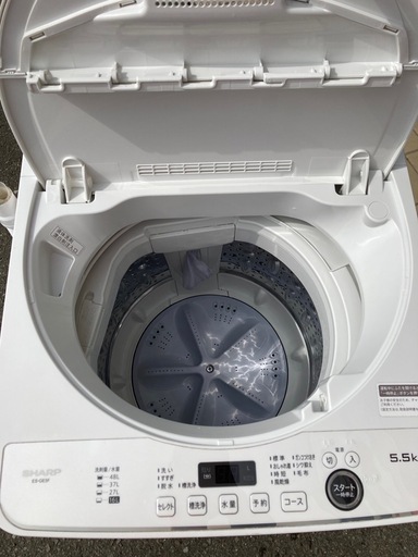 SHARP 全自動洗濯機 5.5kg ステンレス槽 ホワイト系 ES-GE5F-W   リサイクルショップ宮崎屋　住吉店26.2.24