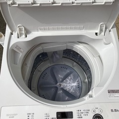 SHARP 全自動洗濯機 5.5kg ステンレス槽 ホワイト系 ES-GE5F-W   リサイクルショップ宮崎屋　住吉店26.2.24の画像