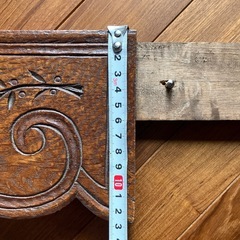 【引き取り限定】アンティーク ドレッサー用 木製サイドパーツ 2本セット 鏡枠装飾①の画像