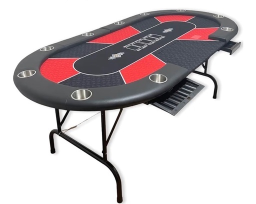 ポーカーセット【テーブル、モンテカルロチップ、WPTトランプ×2チェア×8】