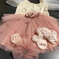 スリコ　一升餅ぬいぐるみリュック&チュールスカート　ヘアバンド　靴下の画像