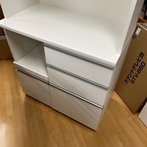 【リサイクル市場エコ伊川谷】 松田家具 キッチンボード フィーネレンジ W88.5/H205/D48.5cm 【取りに来られる方限定】