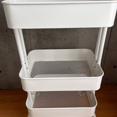 IKEA ロースコグワゴン 35×45×78 ホワイト(蓋付き)の画像