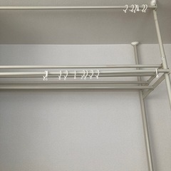 伸縮式 突っ張り 壁面 クローゼットハンガー ラックの画像