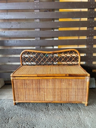 ドしゃれなヴィンテージ藤ベンチ収納 (ワタル087) 愛知大学前の収納