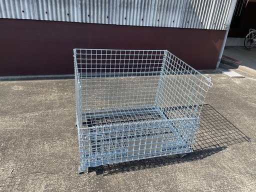 新品メッシュパレットW1000×800×850mm鉄カゴ　パレティーナ　折畳み可　段積み可 景行商事