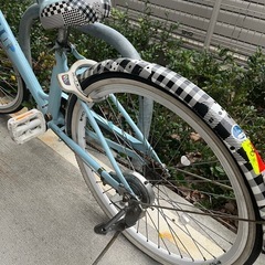 小学生 子供用自転車22インチバスケット付き の画像