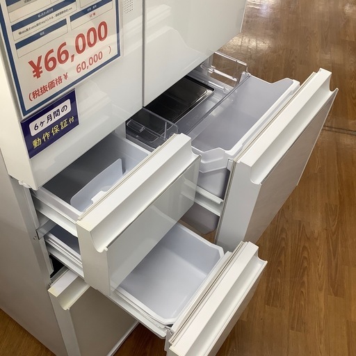 SHARPシャープ 6ドア冷蔵庫 SJ-GX55D-W 2017年製【トレファク 川越店】