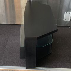 店頭引き渡し 中古 ガラス棚付きテレビ台 ガラス 木製 ローボードの画像